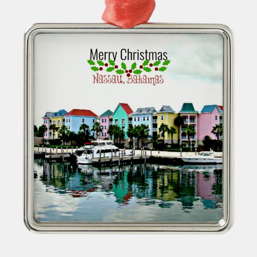 Kerstmis, Nassau Bahama's, Metalen Ornament (Voorkant)