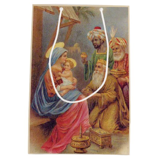 Kerstmis  nationaliteit Jezus Illustratie Medium Cadeauzakje (Achterkant)