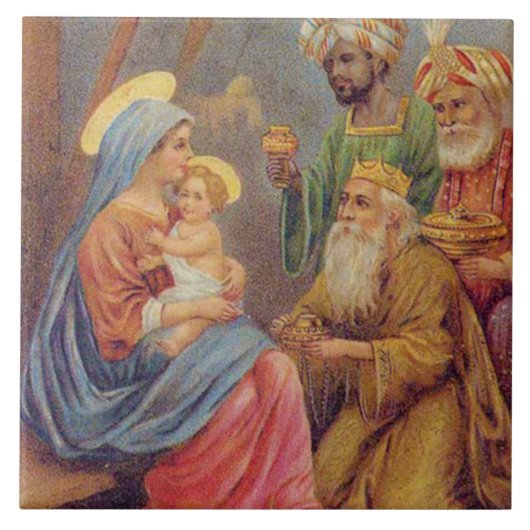 Kerstmis  nationaliteit Jezus Illustratie Tegeltje (Voorkant)