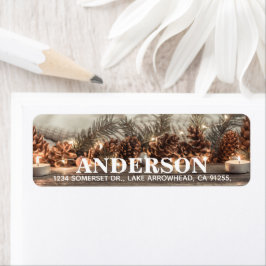 Kerstmis Natuur Retouradres Label
