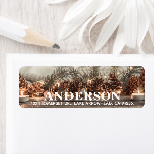 Kerstmis Natuur Retouradres Label (Insitu)