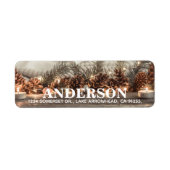 Kerstmis Natuur Retouradres Label (Voorkant)