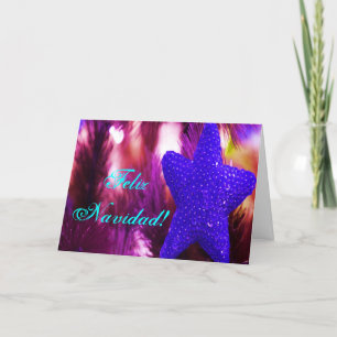 Kerstmis: Navidad Blue Star Feestdagen Kaart