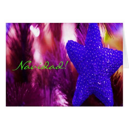 Kerstmis Navidad Blue Star I (Voorkant Horizontaal)