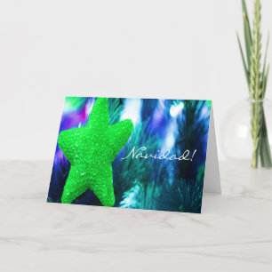 Kerstmis Navidad Groene Ster III Feestdagen Kaart