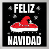 Kerstmis: Navidad Santa Sombrero Funny Gift Poster (Voorkant)