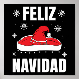 Kerstmis: Navidad Santa Sombrero Funny Gift Poster