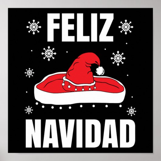 Kerstmis: Navidad Santa Sombrero Funny Gift Poster (Voorkant)