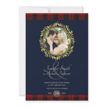 Kerstmis Navy Blauw Trouw FOTO Buffalo Plaid