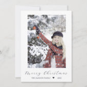 Kerstmis Navy Modern Eén Foto Feestdagenkaart (Voorkant)