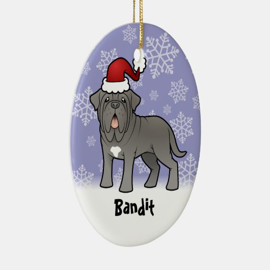 Kerstmis Neapolitan Mastiff Keramisch Ornament (Rechts)