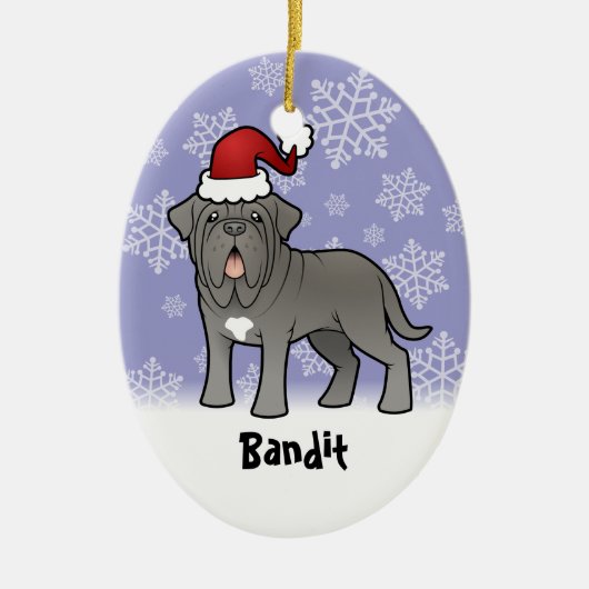 Kerstmis Neapolitan Mastiff Keramisch Ornament (Voorkant)