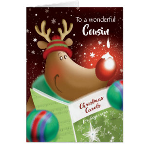 Kerstmis, neef. Snowdrop op Red Nose Deer