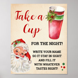 Kerstmis Neem een kopje voor het Nachtbord Poster