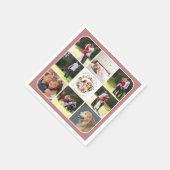 Kerstmis, negen foto's stoffig roos roze servet (Hoek)