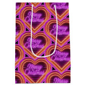 Kerstmis neon kerstcadeau Personalized Medium Cadeauzakje (Achterkant)