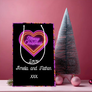 Kerstmis neon kerstcadeau Personalized Medium Cadeauzakje