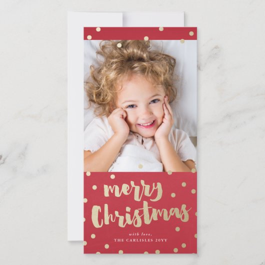 Kerstmis nep folie foto kaart (Voorkant)