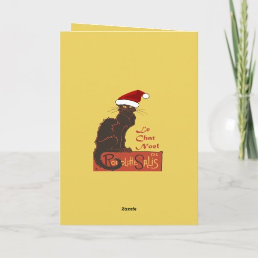 Kerstmis nepspot Vector Kunst van Le Chat Noel Feestdagen Kaart (Achterkant)