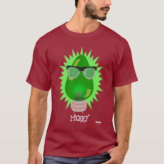 Kerstmis Nerd Cartoon Personaliseert feestbulb T-shirt (Voorkant)