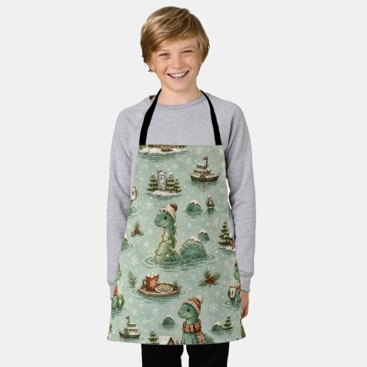 Kerstmis Nessie Loch Ness Monster Cozy Cryptids Schort (Gedragen)