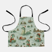 Kerstmis Nessie Loch Ness Monster Cozy Cryptids Schort (Voorkant)