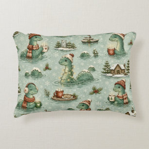 Kerstmis Nessie Loch Ness Monster Gezellig Cryptid Accent Kussen