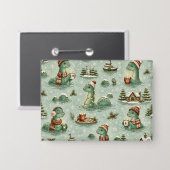 Kerstmis Nessie Loch Ness Monster Gezellig Cryptid Button (Voorkant / Achterkant)