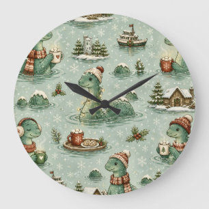 Kerstmis Nessie Loch Ness Monster Gezellig Cryptid Grote Klok