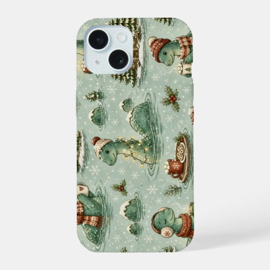 Kerstmis Nessie Loch Ness Monster Gezellig Cryptid iPhone 15 Case (Achterkant)