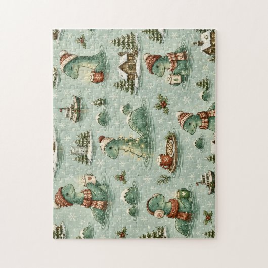 Kerstmis Nessie Loch Ness Monster Gezellig Cryptid Legpuzzel (Verticaal)