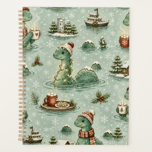 Kerstmis Nessie Loch Ness Monster Gezellig Cryptid Planner (Voorkant)