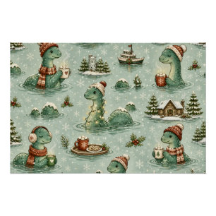 Kerstmis Nessie Loch Ness Monster Knus Cryptiden Perfect Poster