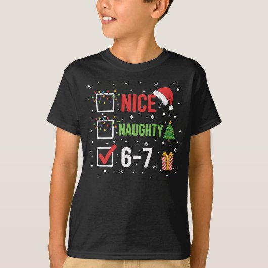 Kerstmis Nette Stoute 67, 6 7 leraar T-shirt (Voorkant)