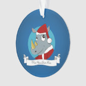Kerstmis neushoorn cartoon ornament (voorkant)