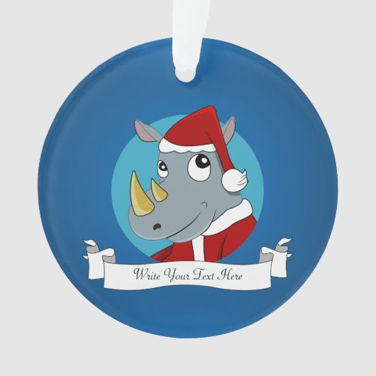 Kerstmis neushoorn cartoon ornament (voorkant)
