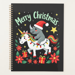 Kerstmis Neushoorn Prettig Kerstfeest Eenhoorn Neu Planner
