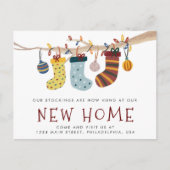 Kerstmis - New Home Holiday Moving Aankondigingskaart (Voorkant)