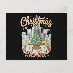 Kerstmis New York NY Xmas Reis Vakantie Seizoen Feestdagenkaart