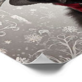 Kerstmis Newfie Dame Vakantieposter Poster (Hoek)
