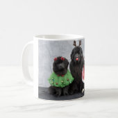 Kerstmis Newfies koffiemok (Voorkant links)