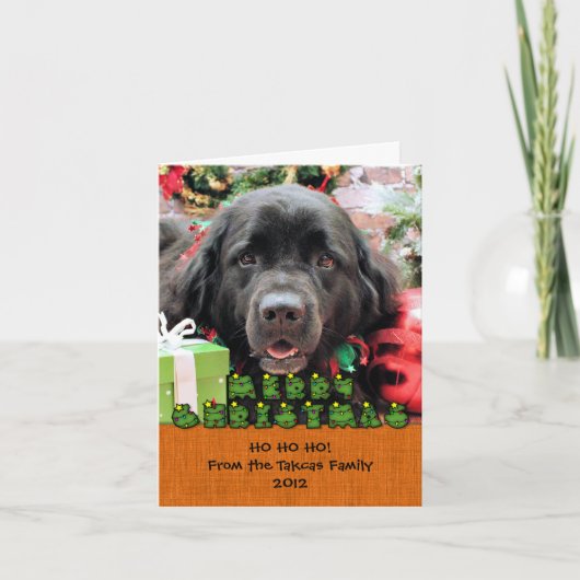 Kerstmis - Newfoundland - Izzie Feestdagen Kaart (Voorkant)