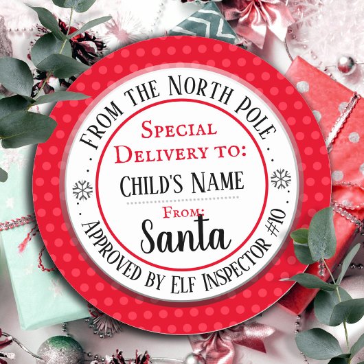 Kerstmis Nice List Officiële Aangepaste Naam Ronde Sticker