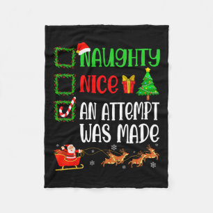 Kerstmis Nice Naughty Er werd een poging gedaan om Fleece Deken