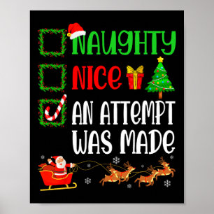 Kerstmis Nice Naughty Er werd een poging gedaan om Poster