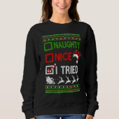 Kerstmis Nice Naughty, ik heb de Ugly Sweater Sant (Voorkant)