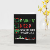 Kerstmis Nice Naughty Innocent Totdat het tegendee Kaart (Gele Bloem)