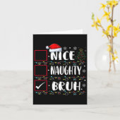 Kerstmis Nice Ondeugend Bruh Grappige Kerstman Lij Kaart (Gele Bloem)