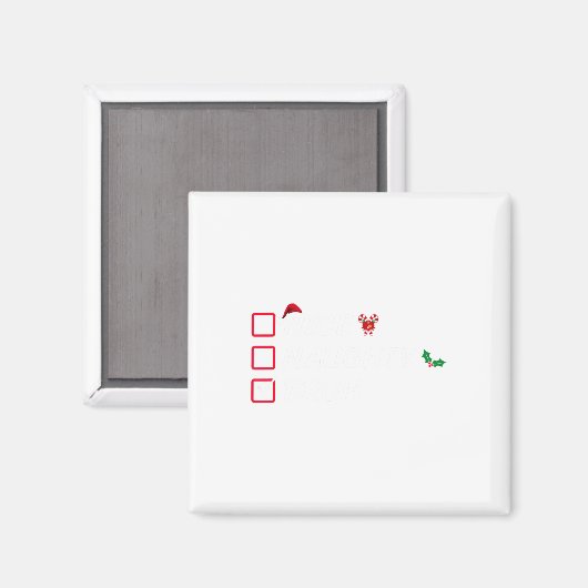 Kerstmis Nice Ondeugend Bruh Grappige Kerstman Lij Magneet (Voorkant / Achterkant)