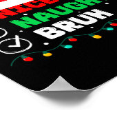 Kerstmis Nice Ondeugend Bruh Grappige Kerstman Lij Poster (Hoek)